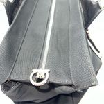 Salvatore Ferragamo  Gancini Black Nylon and Patent Leather Shoulder Bag Photo 8