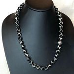 SIMON SEBBAG Black White Tortoise Agate Sterling Silver Necklace & Bracelet Set Photo 5