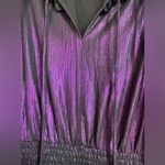 Adelyn Rae  Barbara Metallic Purple Ruffled Tiered Midi Party Dress S Photo 7