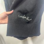 Semplice Sweater Women M Black 100% Wool Sequined Beaded Heart Signed VTG 90's Size M Photo 3