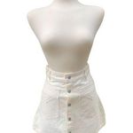 Urban Outfitters Mini Skirt Sz XS White Denim Snap Closure Y2K Casual Twee Photo 0