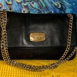 Michael Kors Jet Set Black Pebbled Leather Gold Chain Shoulder/Handbag Photo 0