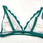 Peddney Womens Bikini Top Size Large Teal Green Scalloped Triangle Padded Beachy Photo 2