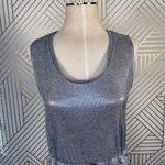 Anthropologie  Dolan Metallic Knit Dress Sleeveless Ribbed‎ Silver Size Small Photo 3