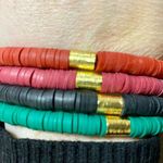 Maroon heishi bracelet 6 1/2” stretch bracelet handcrafted Photo 2