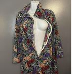 Handmade Vintage Abstract Zip Dress Womens Medium Paisley Swirl Pattern 80s Retro Photo 4