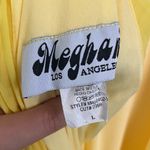 Meghan LA Yellow  Fabulous Wild Orchid Pleat Jumpsuit Size L Photo 5