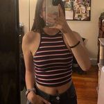 Wild Fable Top Women XS Blue Red Halter Sleeveless Crop Tank Top Photo 0