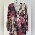 Pink Blush Floral Watercolor Midi Maxi Dress with Long Sleeves Maternity Size M Photo 1