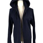 COS  Navy Dark Wash Denim Hooded Full Zip Minimalist Jacket Small Photo 3