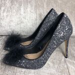 mix no. 6 heels Size 9.5 Glitter Formal Silver Black Special Occasion Holiday Photo 12