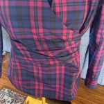 Talbots Pink and Blue Plaid Silk Shirt NEW with tags Size 6P Photo 2