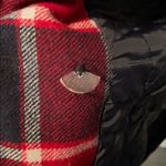 American Eagle Red & Navy Plaid Wool Pea Coat Medium Photo 7