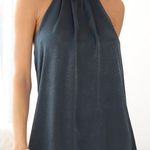 Lucy in the Sky Navy Blue A Line Faux Silk Dress Photo 0