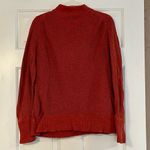 Natural Reflections  Orange Waffle V-neck Long Sleeve Sweater Medium Photo 3