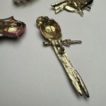 Rhinestone Parrot, Cardinal, Peacock, Owls Brooch Pin Lot Of 4 Gold Tone Photo 9