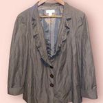 Christopher & Banks Metallic Blazer with Ruffled Collar - size large Photo 1