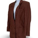 Vintage Tribal Linen Blazer Brown Size 6 Photo 1