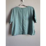 Pure J. Jill Womens Aqua Blue Linen Boxy Popover Half Sleeve Top Size XSP Photo 2