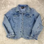 Christine Alexander Trucker Jacket Women L Blue Denim Rhinestone Mandala Crystal Size L Photo 9