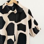 Berek Artistic Textured Abstract Pebbles Jacket Cardigan Cream Black M Like New Black Size M Photo 1