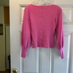 Bar III Size Medium Women's Ribbed Knit Long Sleeve Square Neck Sweater Pink White Photo 5