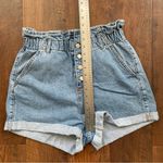 Topshop ruched denim, button fly jean shorts, size UK12/EU40/US8 Photo 12