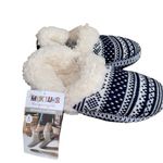 Muk Luks Fur Lined Hard Sole House Shoes Slippers size small navy blue NWTs Photo 5