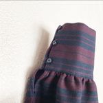 ZARA Maroon Navy Stripe Bubble Sleeve Top Size Large Photo 4