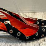 Bettye Muller  Vero Cuoio Slingback Navy Geometric Pointed Toe Kitten Heels 37 Photo 0