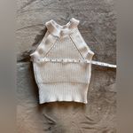 Brandy Melville  Dim White Knitted Mock Neck Sweater Tank Top ONE SIZE EUC Photo 4
