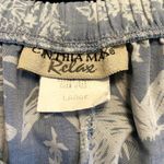 Vintage Cynthia Max Relax Pants Wide Leg USA Elastic Waist Floral Blue Large Photo 1