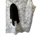 Ann Taylor LOFT White & Black Floral Lace Bow Double V Cami Tank Top Sz Small Photo 2