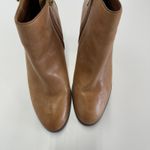 Coach Hewes Boots Womens Size 9B Tan Leather Chunky Heel Ankle Zip Western Style Photo 1