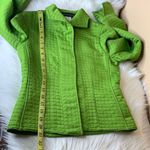 Harvé Benard Harve Bernard Vintage Lime Green Quilted Open Front Jacket Size 4 Photo 6