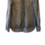 Cloth & Stone Anthropologie Gray Sun Washed Shirt Top Round Hilow Hem SZ S #1789 Photo 3