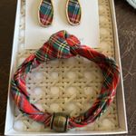 the little fish BOATEAK Heritage Plaid Jewelry Set Earrings and Bracelet Red Photo 4