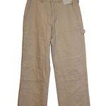 Abercrombie & Fitch Womens Baggy Cream Denim Cargo Pants Utility Pants Sz 31 NWT Photo 0