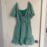 Draper James  puff sleeve Surplice green gingham dress prairie women medium Photo 1