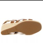 Cole Haan  Crystal Wedge Leather Espadrille Strap Sandal, Brown, Size 9, NWOB‎ Photo 5