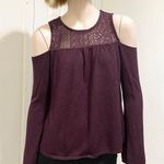 Ny&co NY & Burgundy Cold Shoulder Knit Sweater S Photo 0