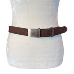 Gap brown genuine leather adjustable belt with silver buckle women's size M Photo 0