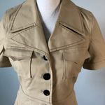 Halogen  | Structured Short Sleeve Tan Blazer Photo 17