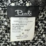 Bali Vintage Corp Black White Boucle Button Up Ruffled Collar Jacket Blazer 6 Photo 5