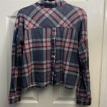 Eden & Olivia  Crop Super Soft Flannel Shirt, Large Photo 1