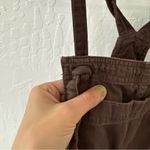 Aerie  Work & Play Twill Brown Frayed Hem Ankle Jumpsuit Overalls XS Photo 7