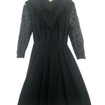None Vintage Black Lace Dress Ladies Sz Med Victorian Look Photo 0