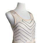 Free People  Embellished Beaded Sheer Sleeveless Mini Slip Dress Cream Large Photo 5