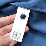 Kate Spade  • Belted Satin Midi Dress ruffle trim short sleeve Antique Blue Photo 10