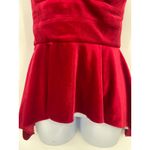 Guess  Velvet Bustier Top Sz S Red Holiday Peplum Holiday Y2K Glam Corset Party Photo 3